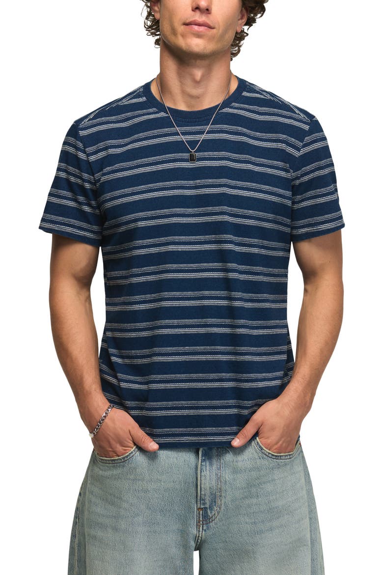 Stripe Cotton T-Shirt, Main, color, INDIGO