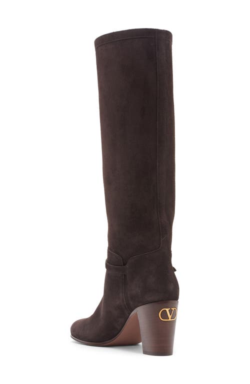 Valentino Garavani Pattie Crust Leather Boot 75mm Woman Brown 42