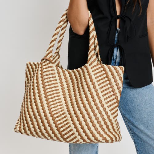 Moda Luxe Solana Woven Tote In Brown