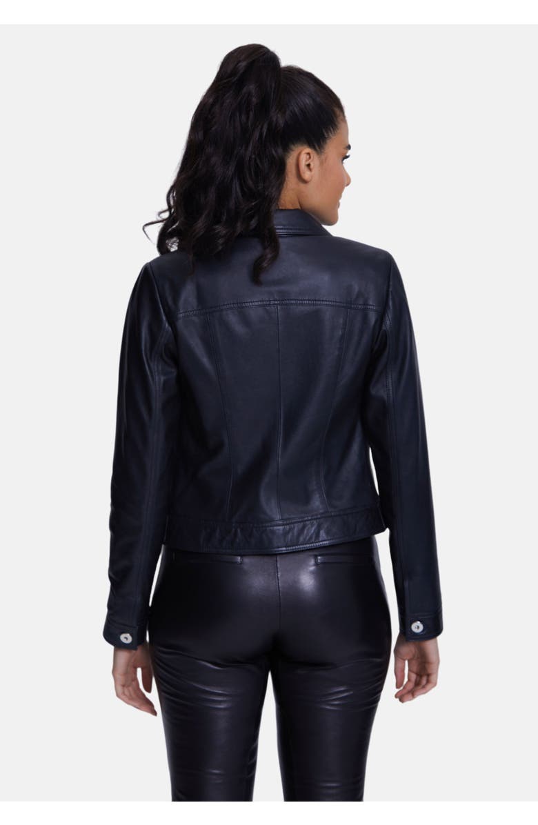 Furniq UK Cressida Leather Jacket, Alternate, color, Black Nappa