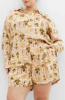 City Chic Bella Print High-Low Tunic Shirt