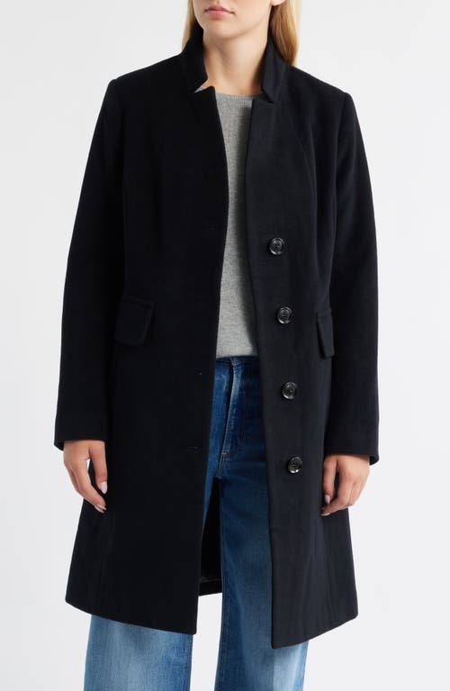 London Fog Wool Blend Coat In Black