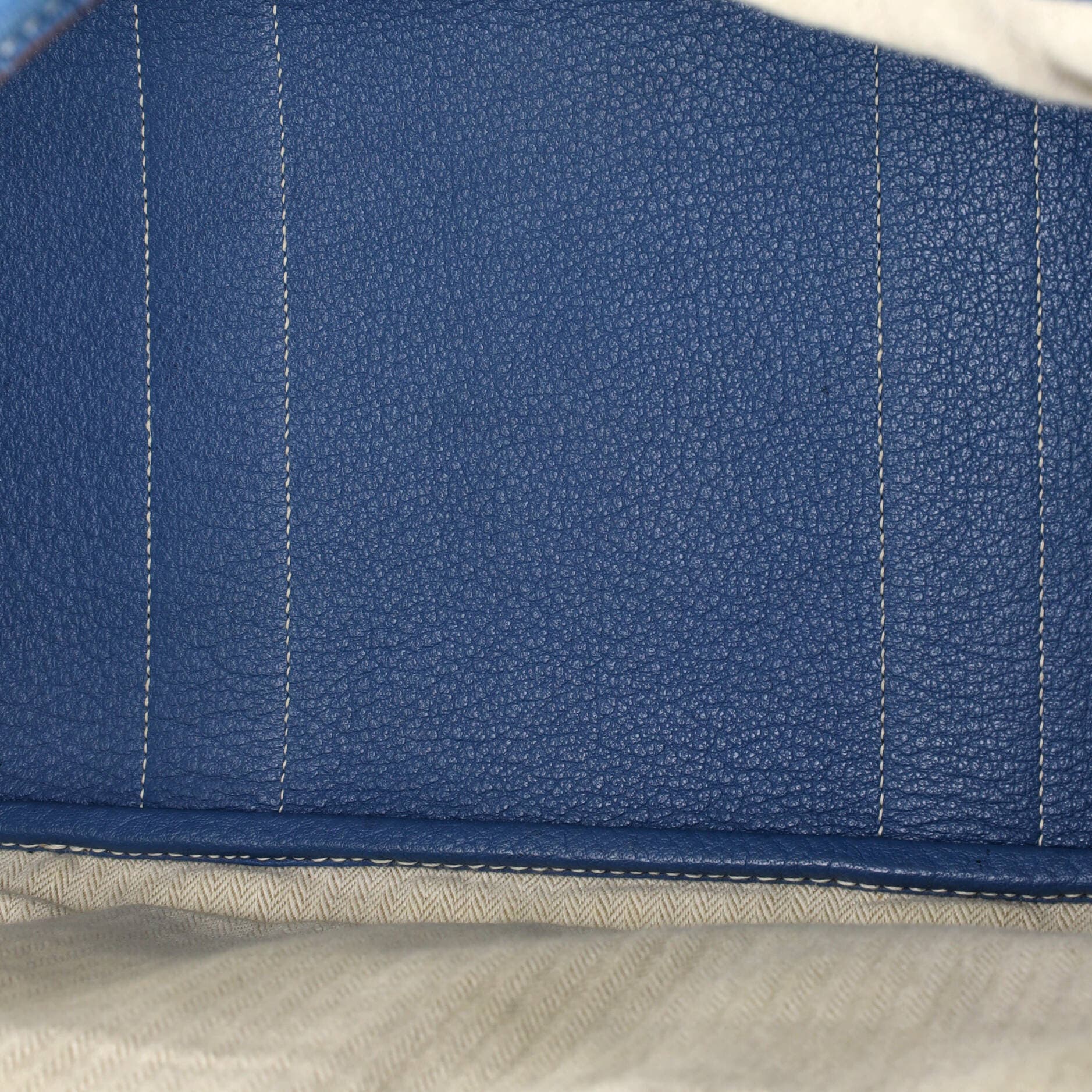 Pre-Owned Hermes Garden Party Tote Leather 36, Alternate, color, Bleu Jean