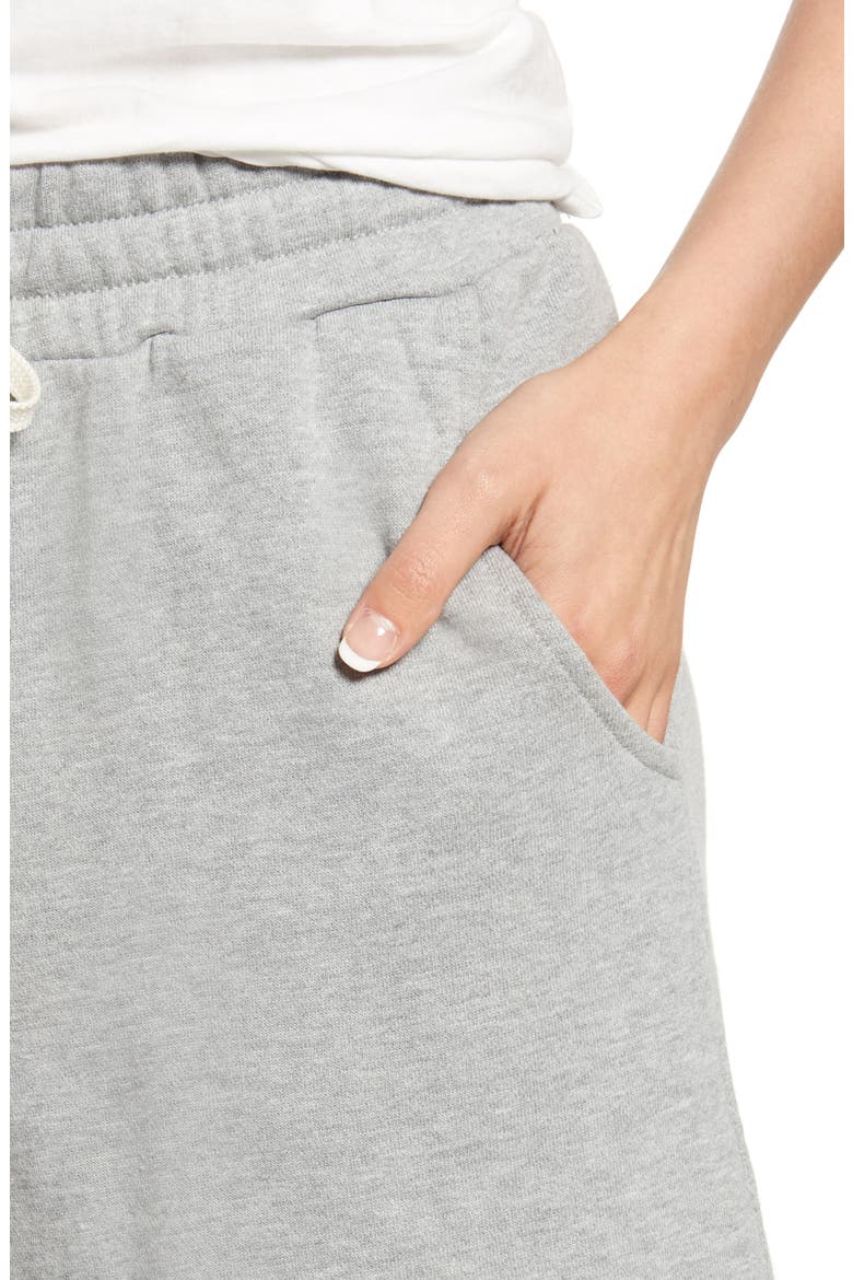 Drawstring Long Sweat Shorts, Alternate, color, HEATHER GREY