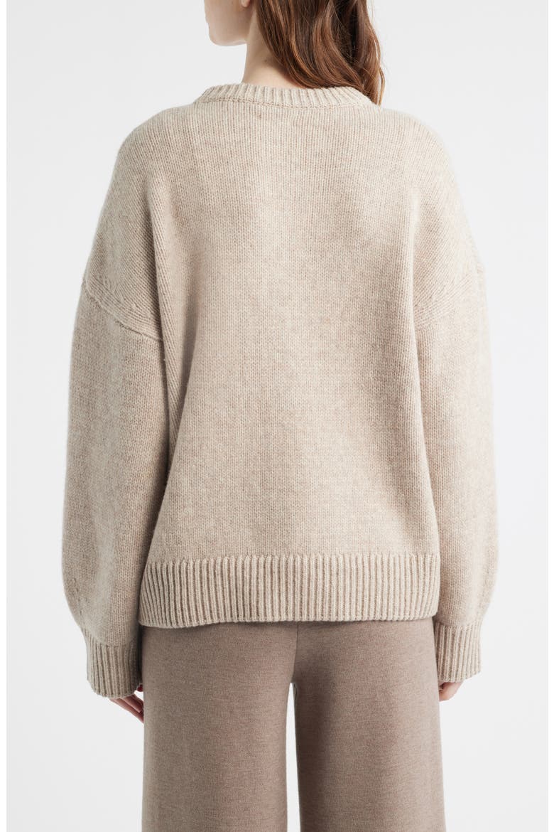 Bear Chunky Relaxed Wool Sweater, Alternate, color, OATMEAL