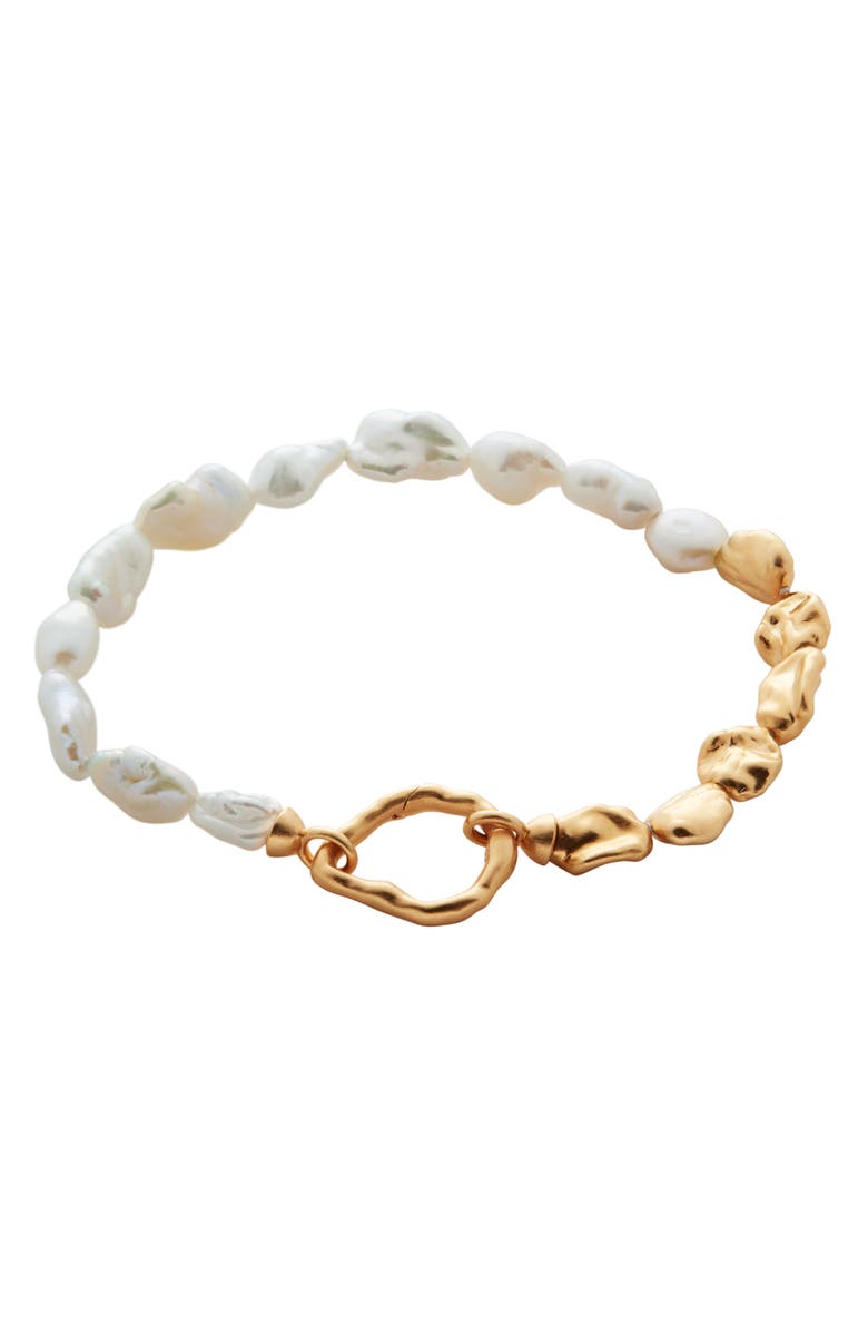 Monica Vinader Keshi Pearl Bracelet, Alternate, color, 18K Gold Vermeil/Pearl