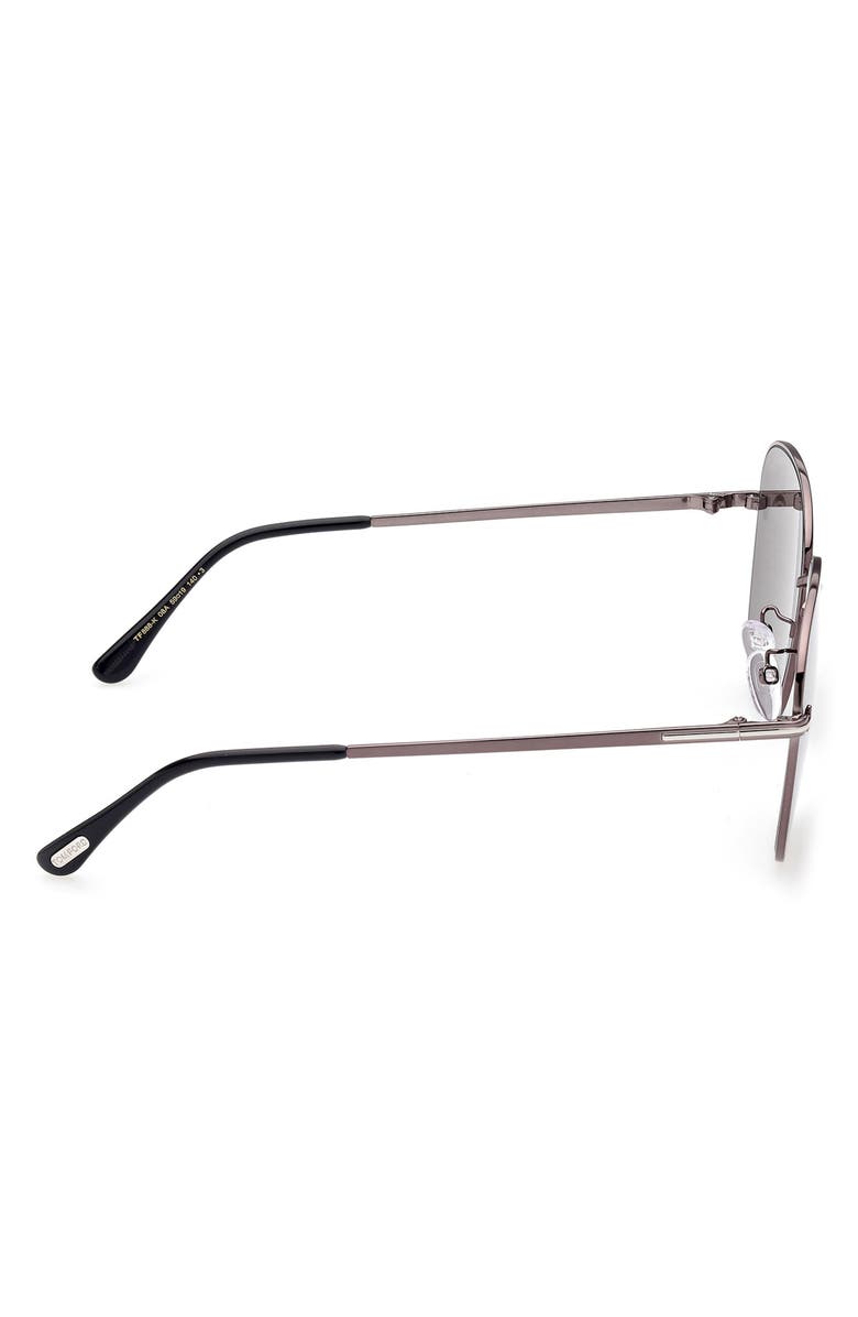 TOM FORD 59mm Round Sunglasses, Alternate, color, Shiny Gunmetal / Smoke