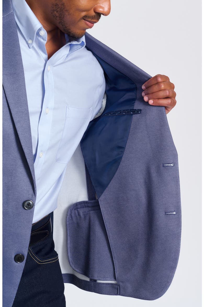 Blue Knit Blazer, Alternate, color, BLUE