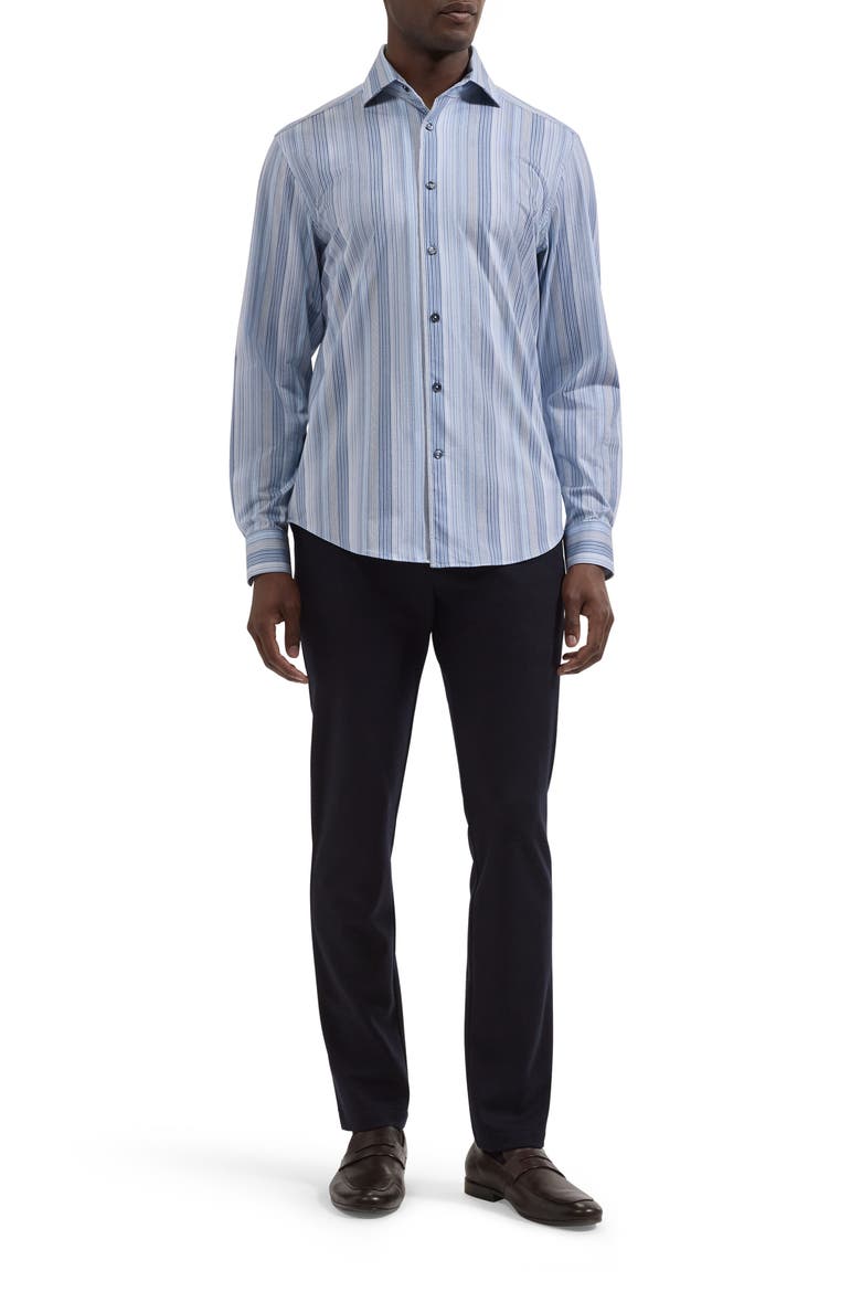 Devon OoohCotton® Stripe Button-Up Shirt, Alternate, color, AIR BLUE