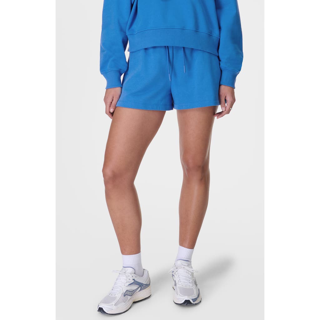 Sweaty Betty Womens Revive Boxy Cotton-blend Shorts Tidal Blue Xxl In Tidal Blue