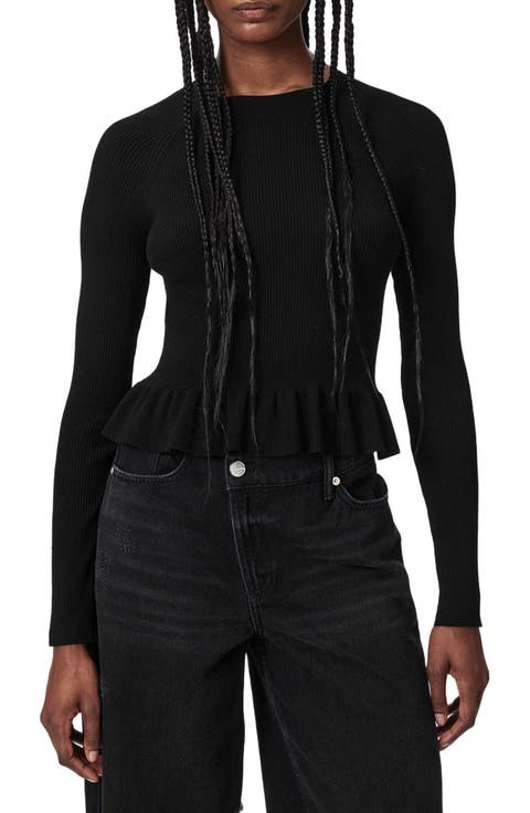 Jas Rib Knit Peplum Sweater