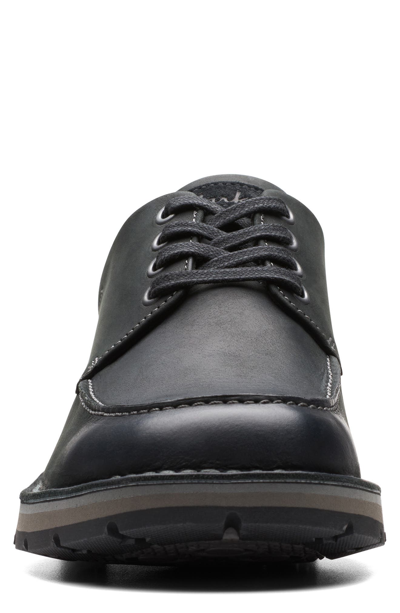 Clarks<sup>®</sup> Gravelle Low Moc Toe Derby, Alternate, color, Black Leather