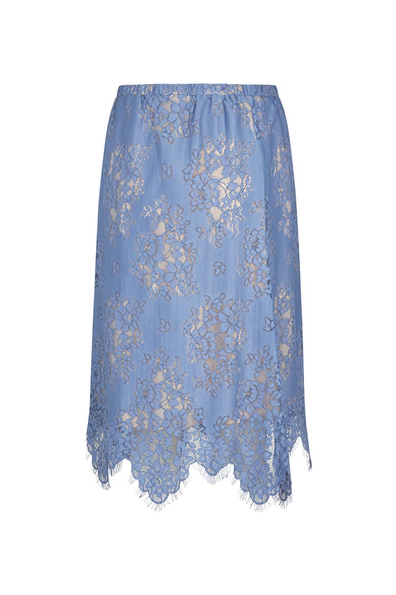 MaSarivelle Lace Overlay Midi Skirt, Alternate, color, Stonewash