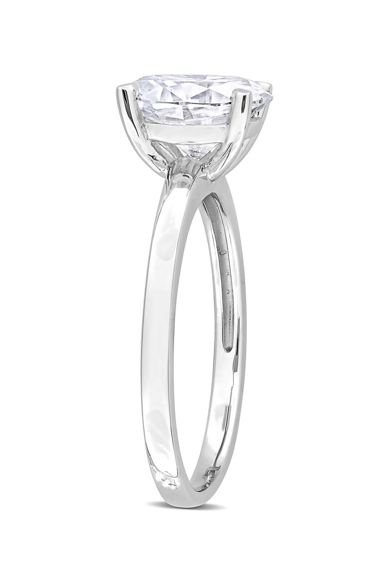 Sterling Silver Oval Moissanite Solitaire Ring, Alternate, color, WHITE SILVER