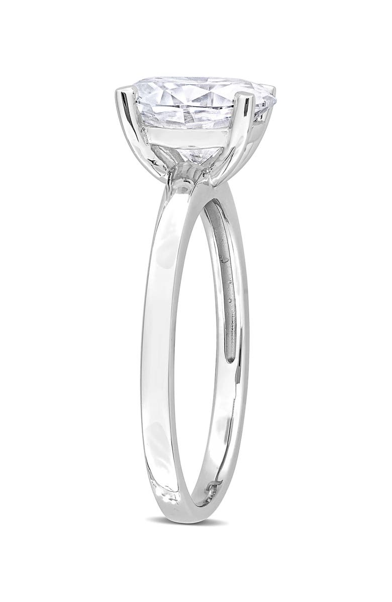 DELMAR Sterling Silver Oval Moissanite Solitaire Ring, Alternate, color, White Silver