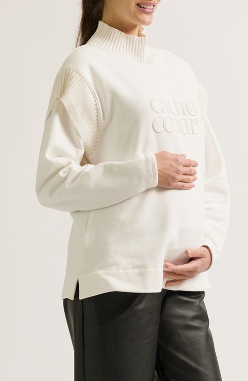 Cache Couer Harper Maternity & Nursing Sweatshirt In White