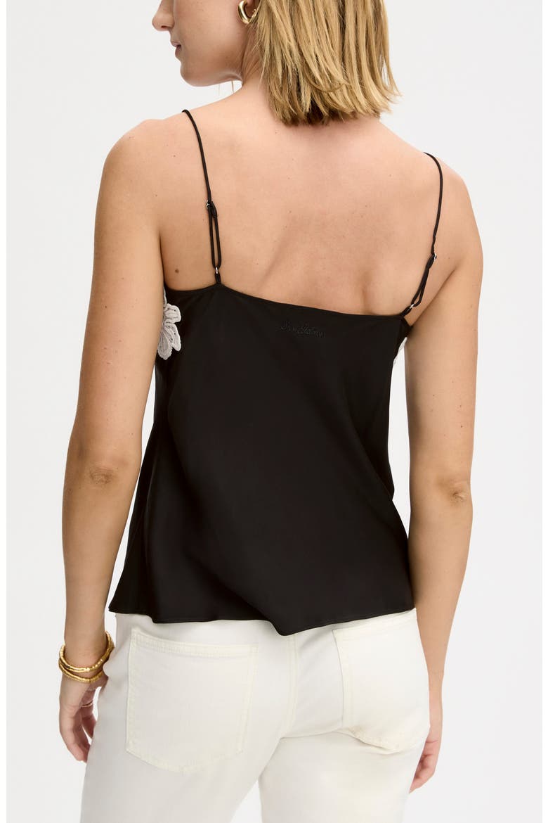 Lace Trim Top, Alternate, color, TRUE BLACK