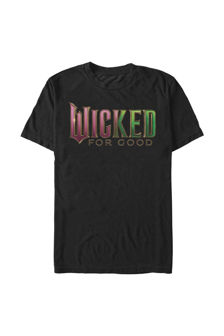 Men's Wicked For Good Official Pink and Green Logo  Graphic T-Shirt, Main, color, Black