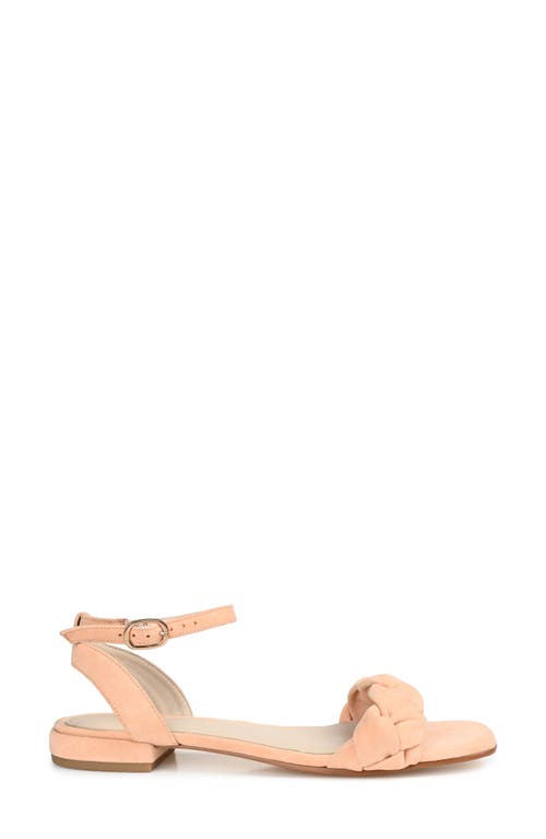 Journee Signature Sellma Braided Ankle Strap Sandal In Coral