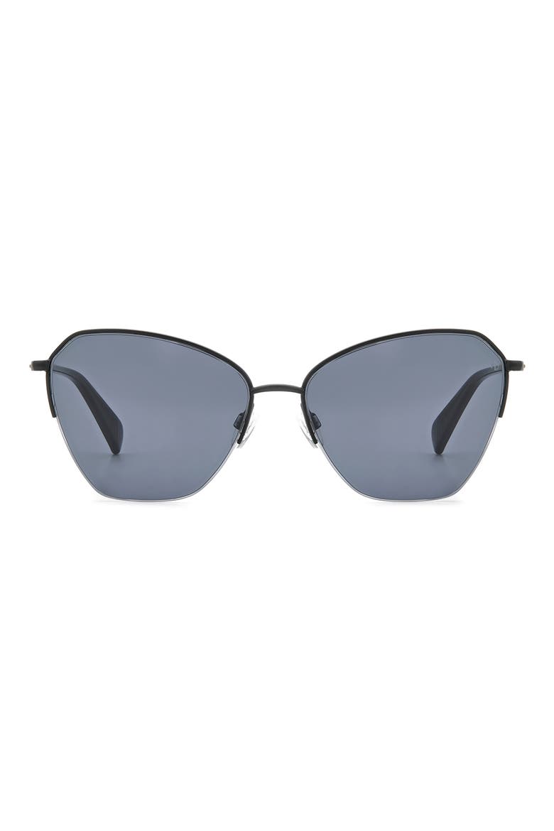58mm Cat Eye Sunglasses, Main, color, MATTE BLACK/ GREY