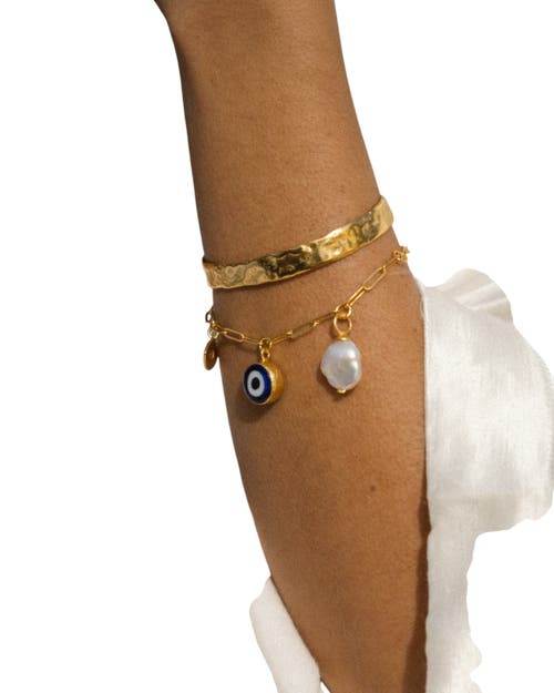 Ottoman Hands Dela Textured Cuff Bracelet In Gold