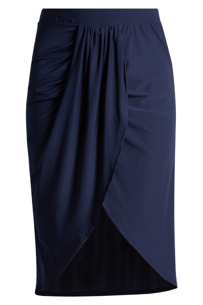 Draped Wrap Skirt, Alternate, color, NAVY