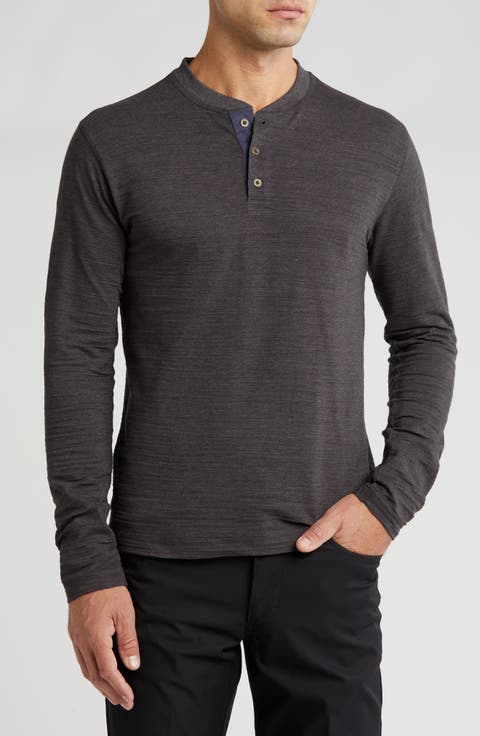 Slub Jersey Knit Long Sleeve Henley