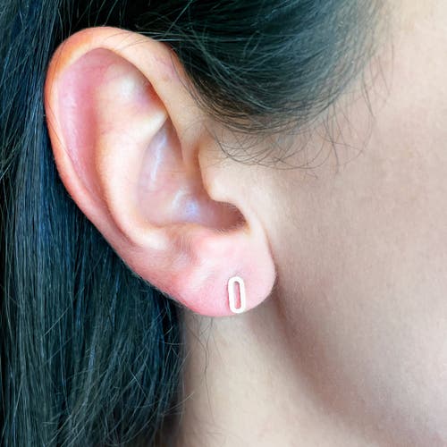 The Lovery Fine Jewelry Single Paperclip Stud Earrings In Gold