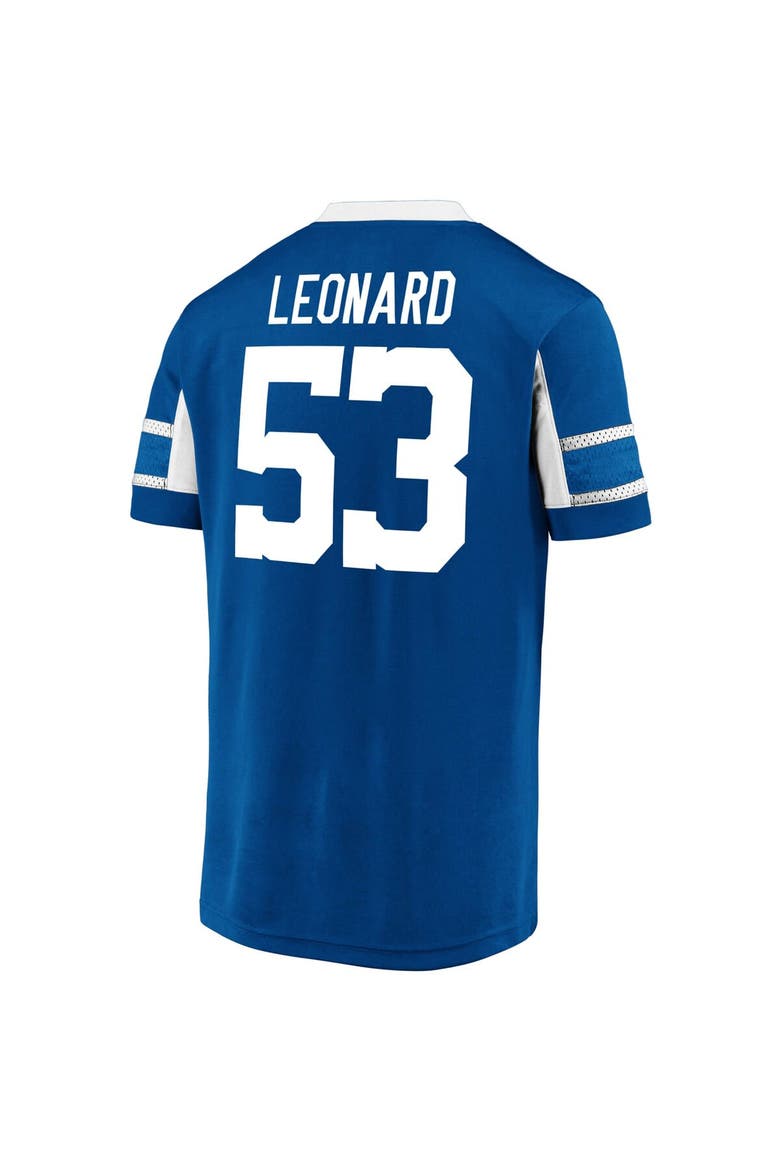 Men's Fanatics Branded Shaquille Leonard Royal Indianapolis Colts Hashmark Player Name & Number V-Neck Top, Alternate, color, Royal