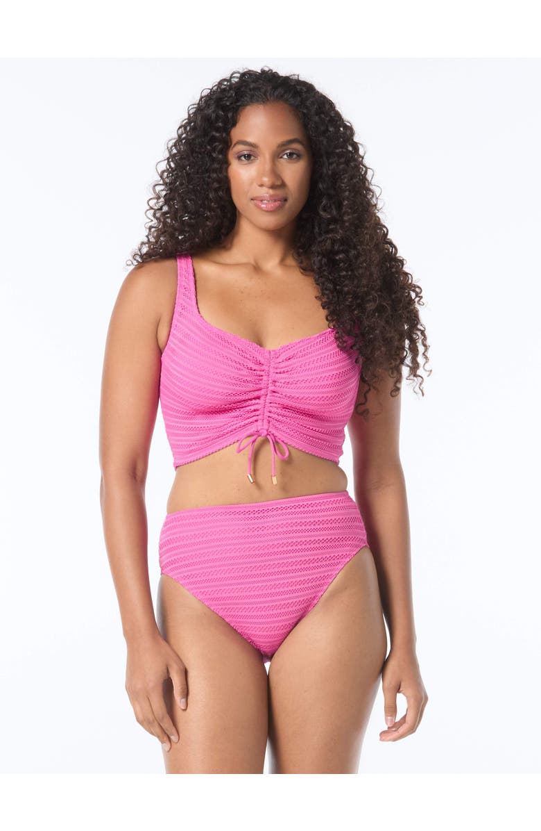 COCO REEF Elevate Bra Sized Shirred Underwire Bikini Top, Main, color, Pink Sorbet