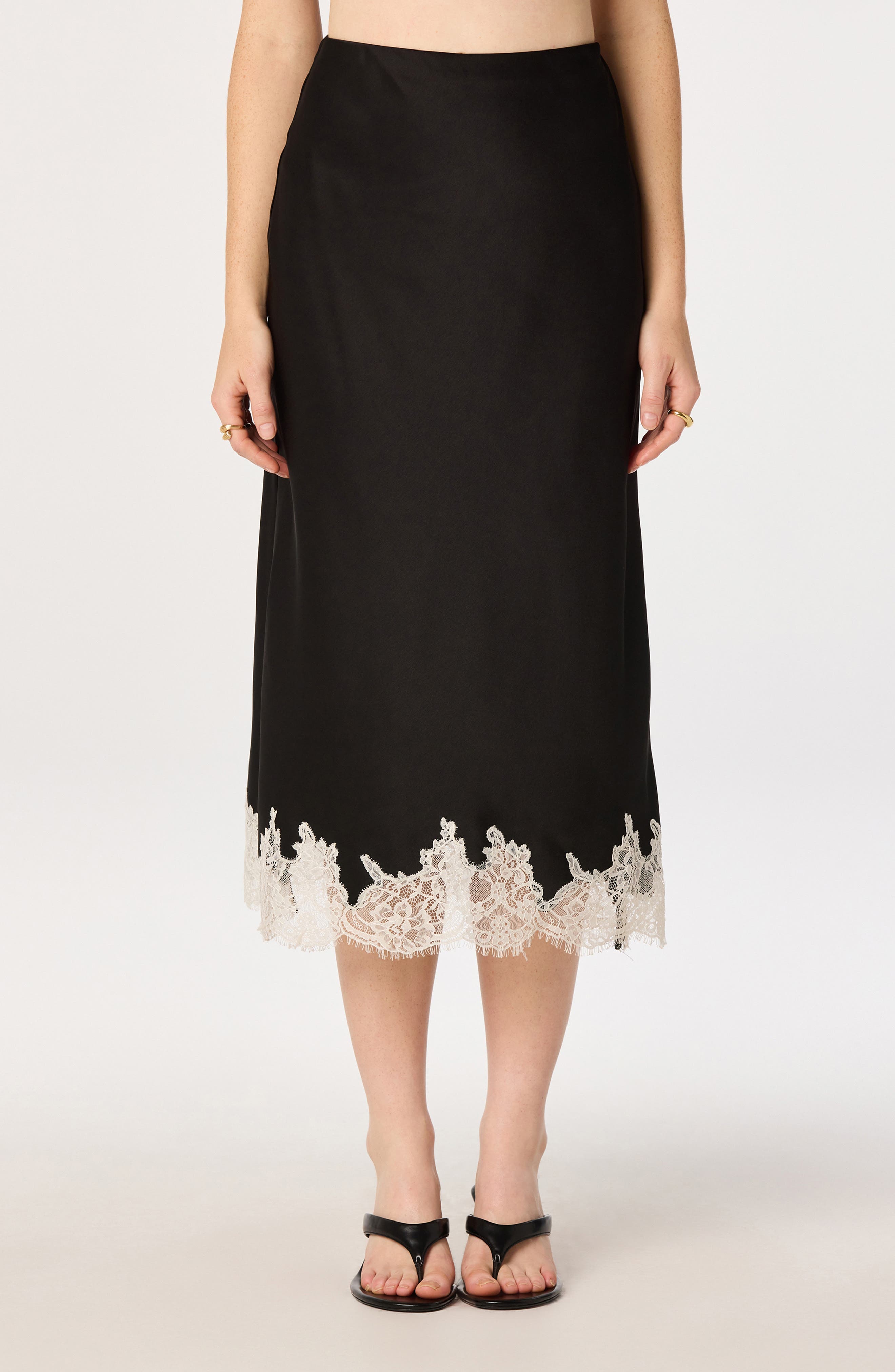 Blossom Lace Trim Midi Skirt (Women) | Nordstrom