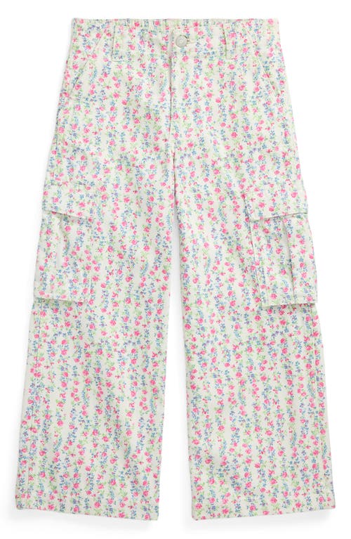 Polo Ralph Lauren Big Girls Floral Canvas Wide-leg Cargo Pants In Meadow Floral