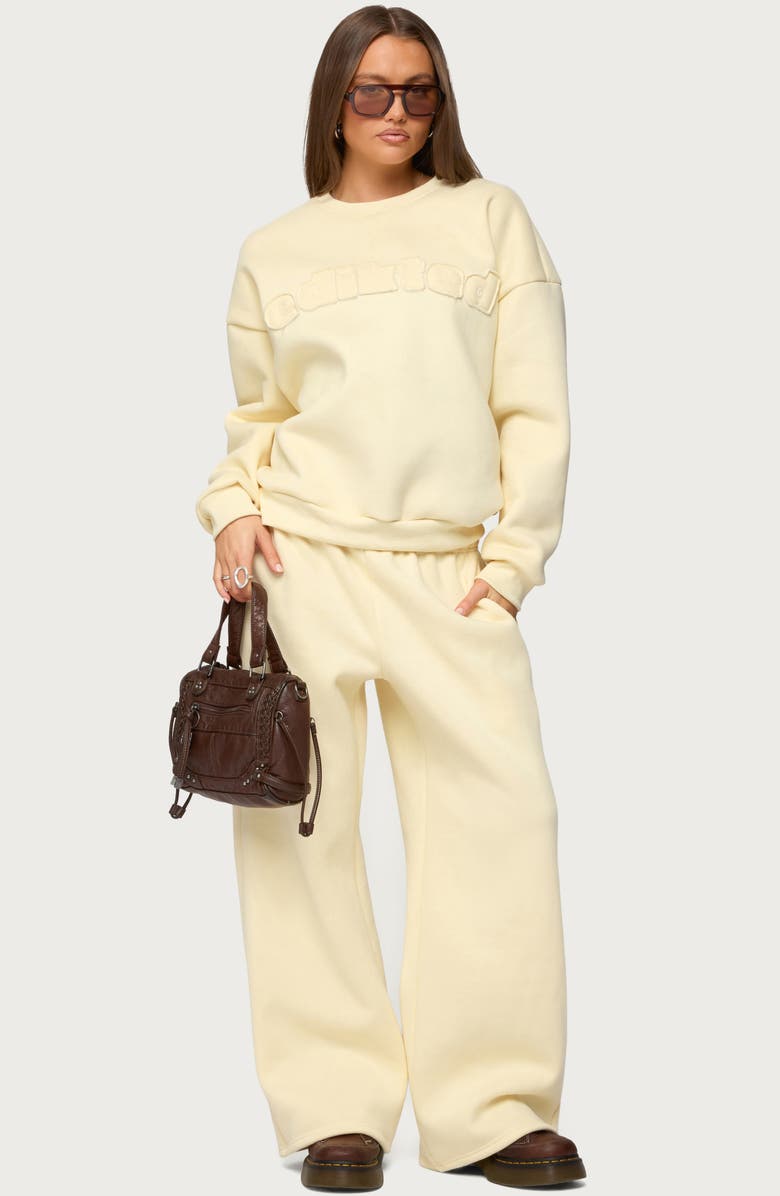 EDIKTED Jaylie Wide Leg Sweatpants, Alternate, color, 