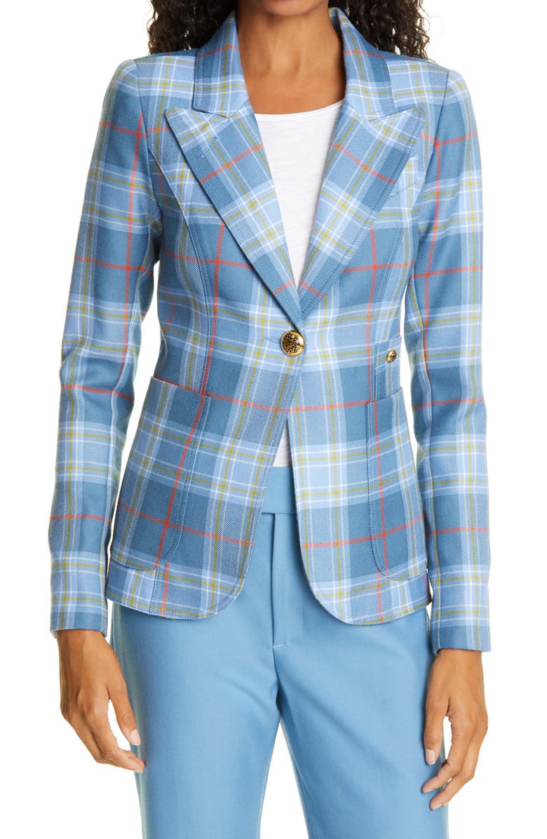 Smythe Duchess Plaid Wool Cutaway Blazer, Main, color, 
