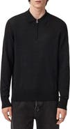 AllSaints Albany Merino Wool Quarter Zip Polo