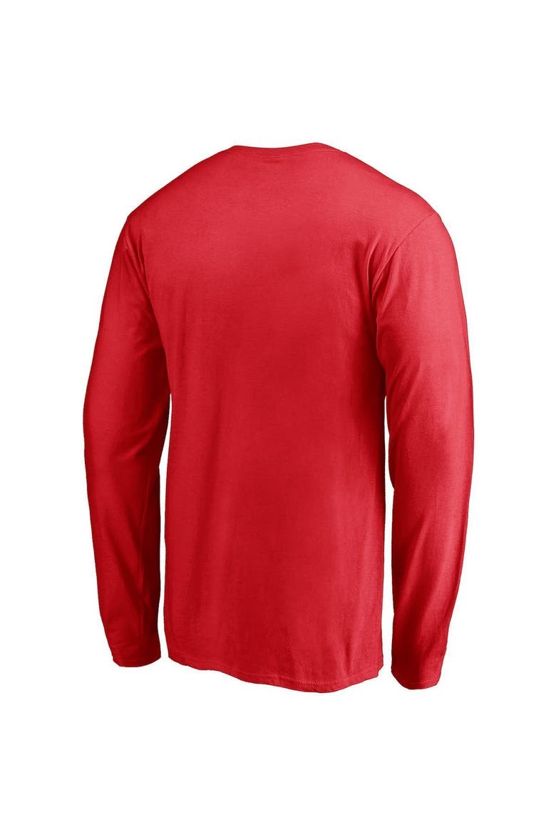 Men's Fanatics Branded Red Washington Capitals Team Logo Lockup Long Sleeve T-Shirt, Alternate, color, Red