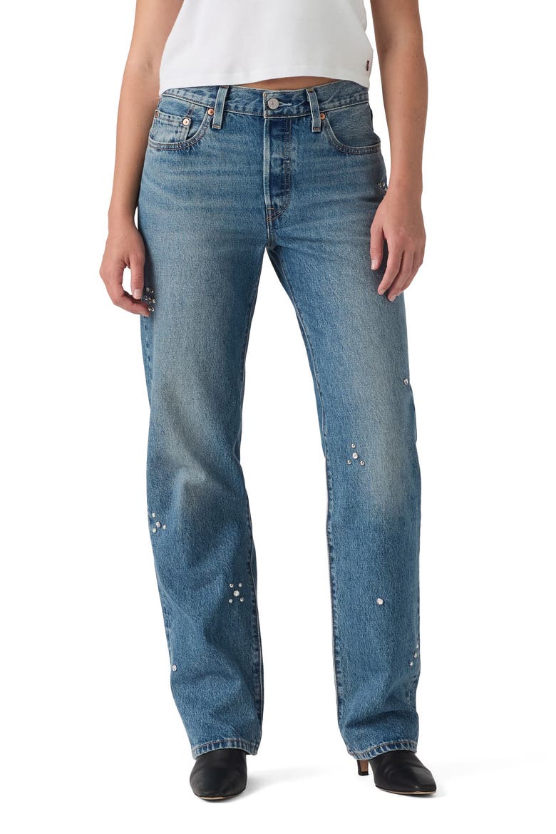 501® '90s Studded Straight Leg Jeans, Main, color, 90S TRIP ON DRIP