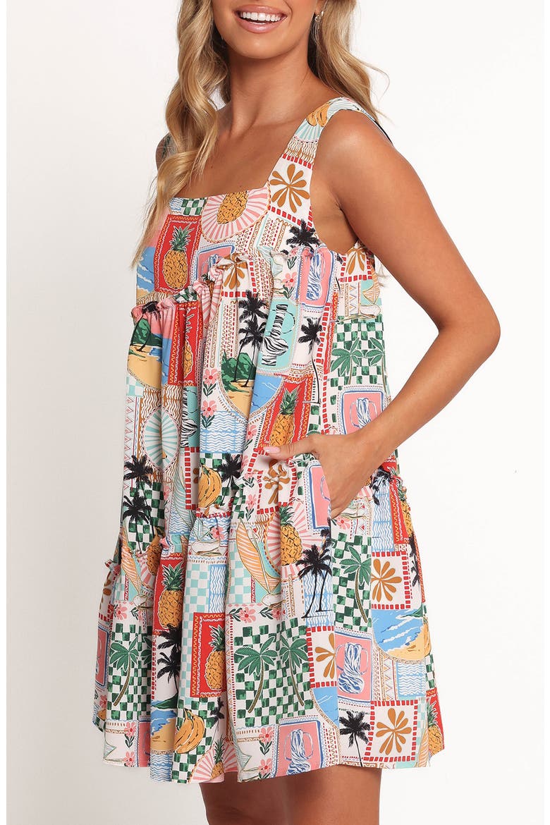 Rafaela Trapeze Minidress, Alternate, color, OFF WHITE MULTI