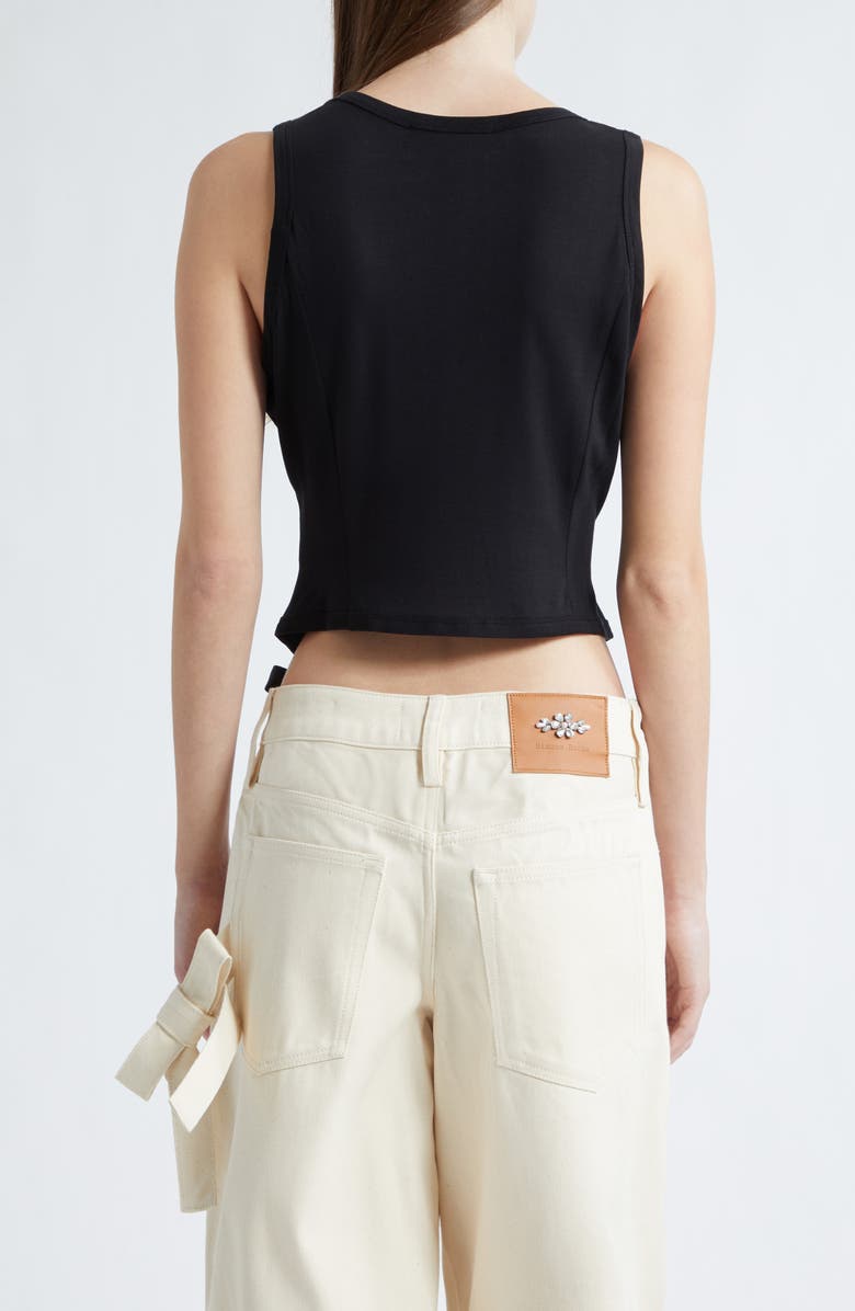 Simone Rocha Easy Bow Tails Cotton Tank, Alternate, color, Black