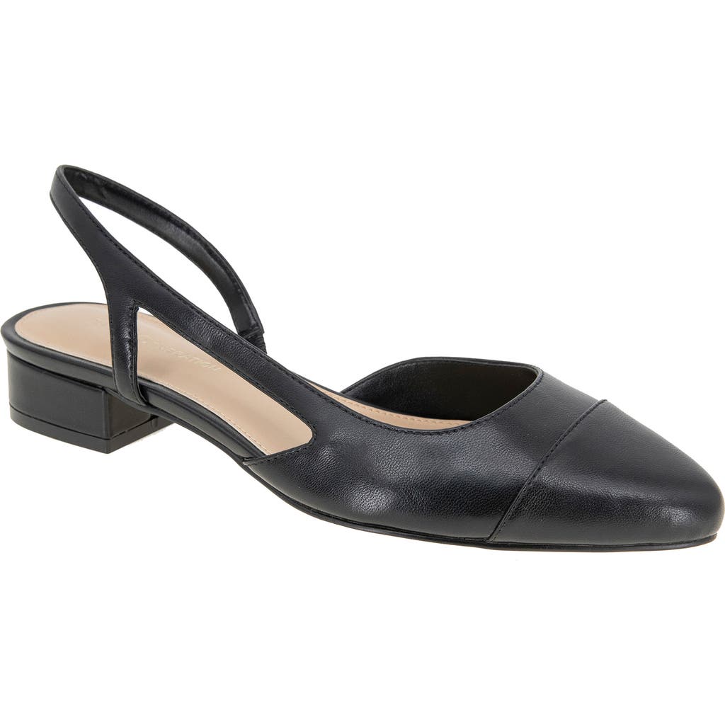 Bcbgeneration Womens Solid Faux Leather Slingback Heels In Black-black