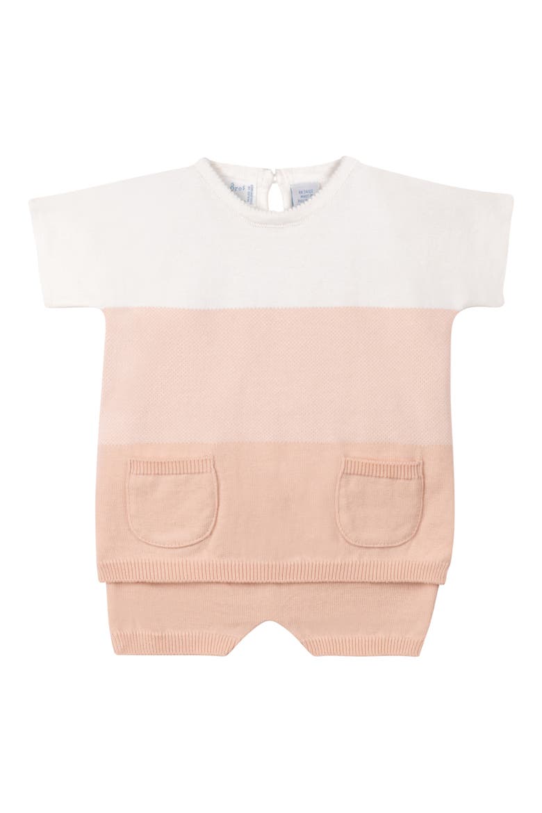Ombré Short Sleeve Sweater & Knit Shorts Set, Main, color, BLUSH
