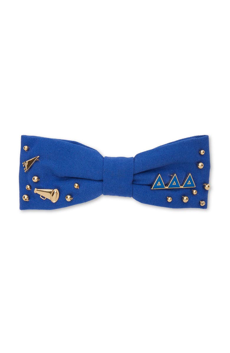 Lele Sadoughi Delta Delta Delta Riley Bow, Main, color, Cerulean Blue 400
