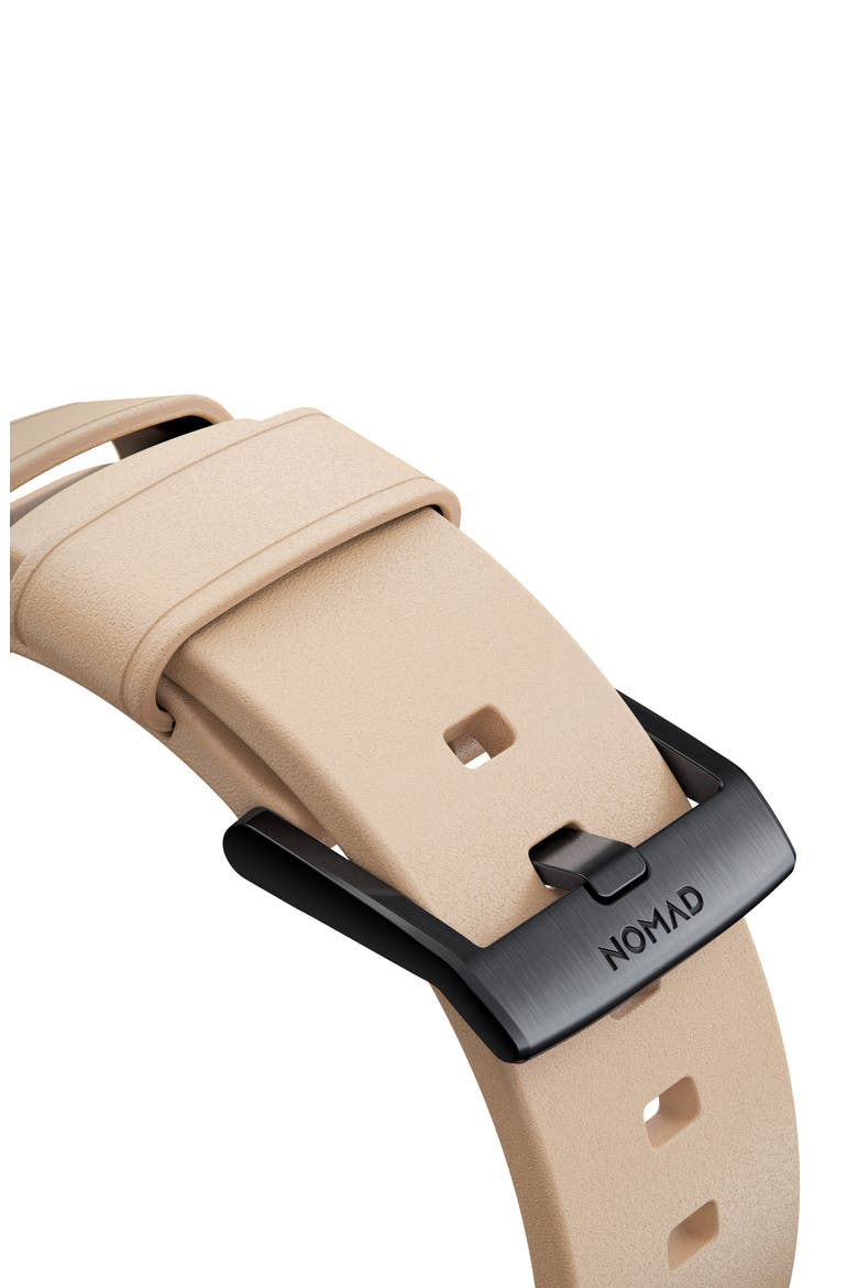 Modern Leather Apple Watch® Strap, Alternate, color, BLACK/ NATURAL