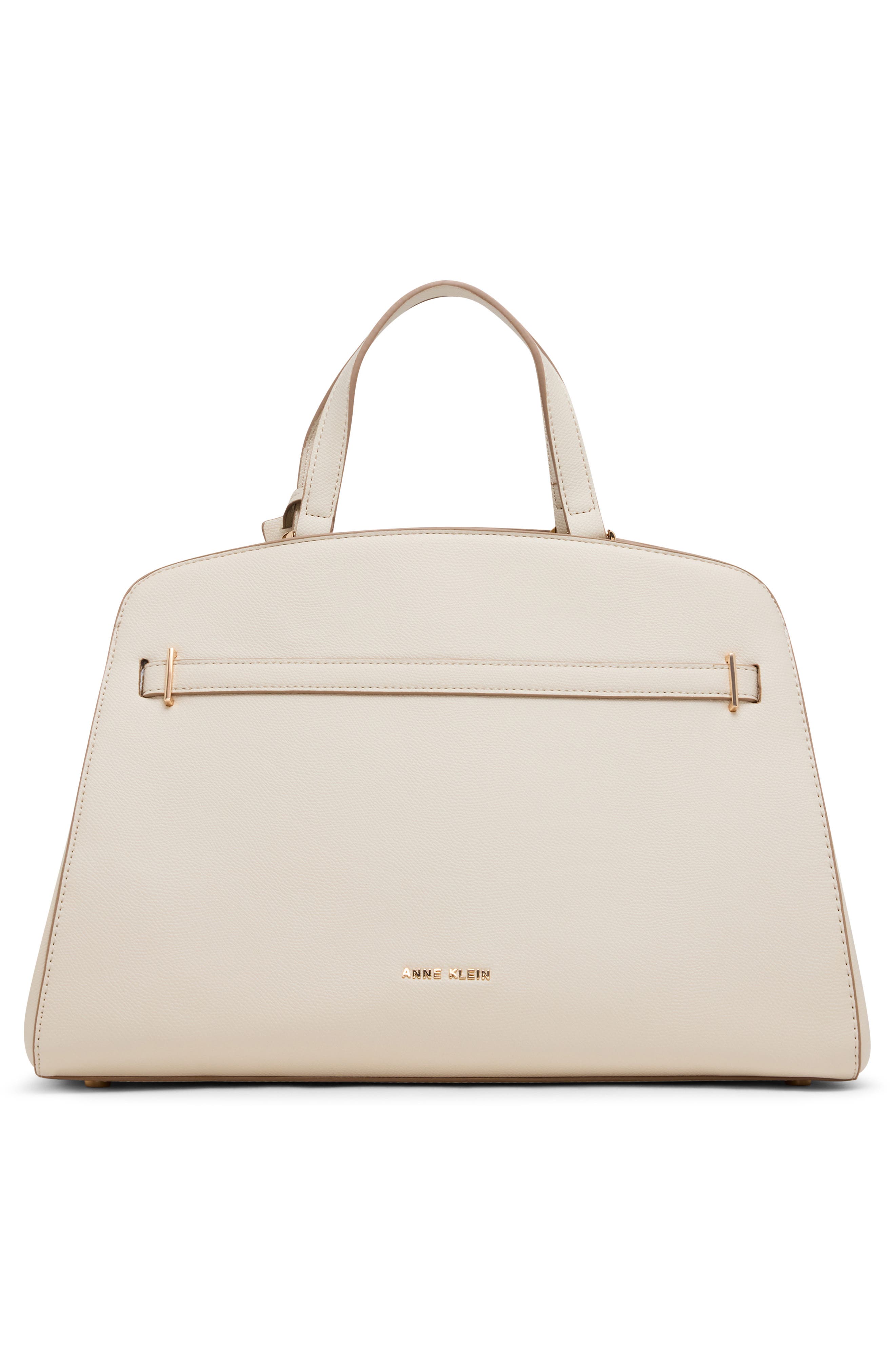 Anne Klein Large Belted Satchel, Alternate, color, Parchment