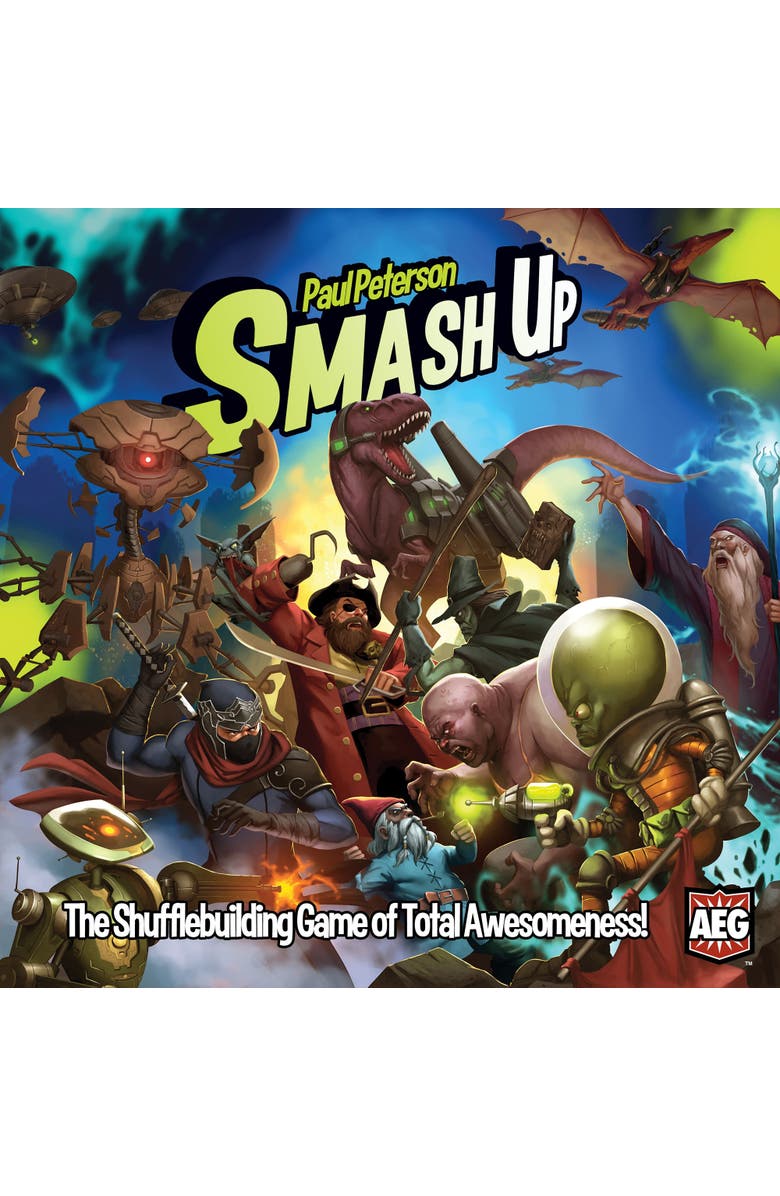 Alderac Entertainment Group (AEG) Smash Up Base Game, Shufflebuilding Card Game Ages 12+, Alternate, color, Multicolored