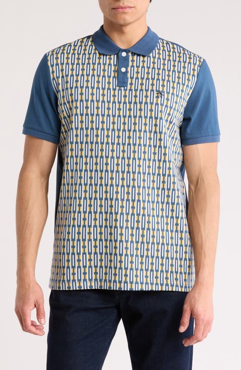 Geometric Cotton Jacquard Polo
