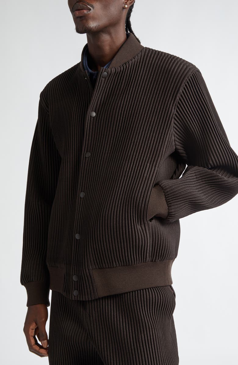 Homme Plissé Issey Miyake Kersey Pleated Bomber Jacket, Alternate, color, 