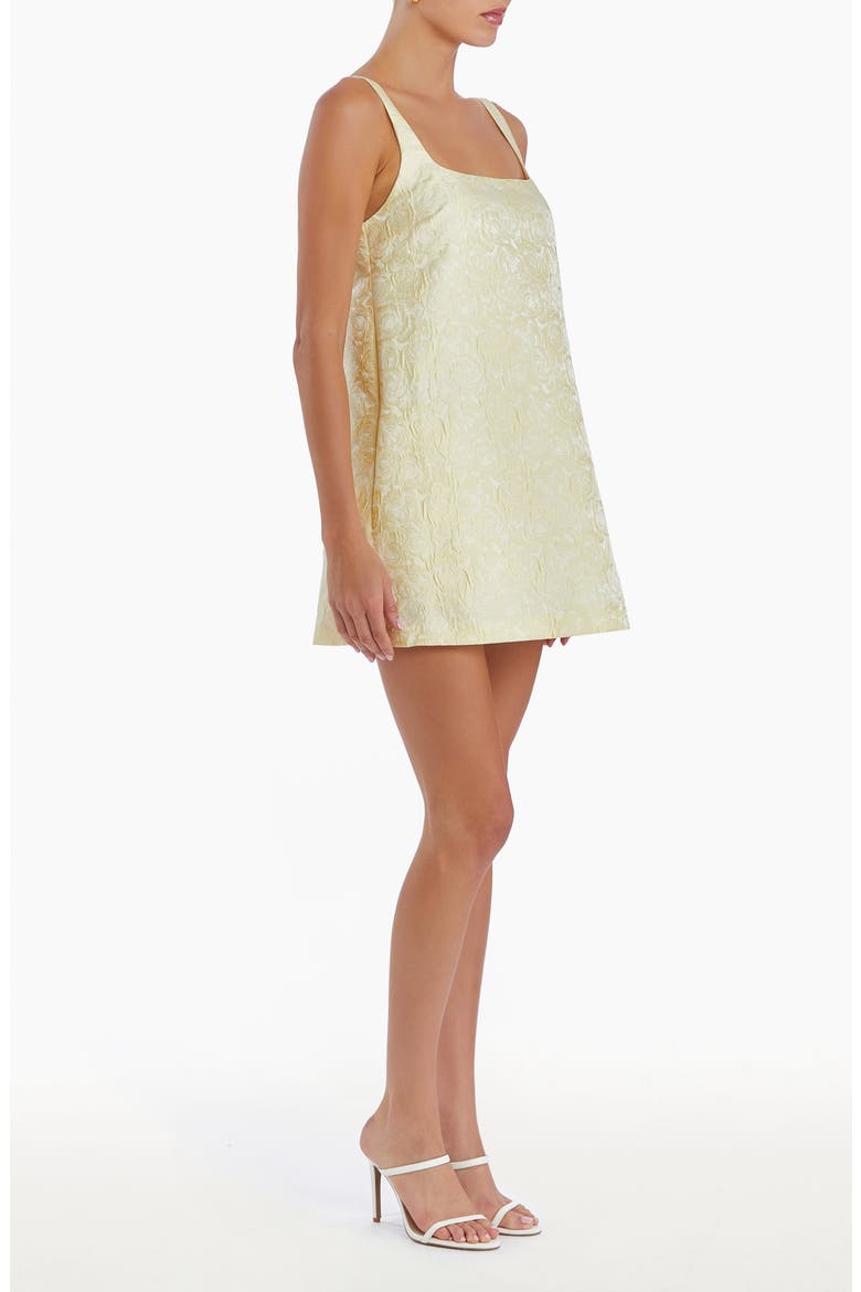 Rinaldi Jacquard Trapeze Cocktail Minidress, Alternate, color, CORNSILK