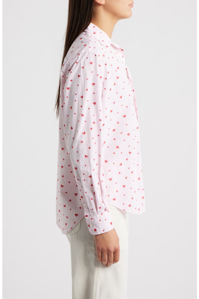 Eileen Relaxed Button-Up Shirt, Alternate, color, PINK STRIPE HEARTS