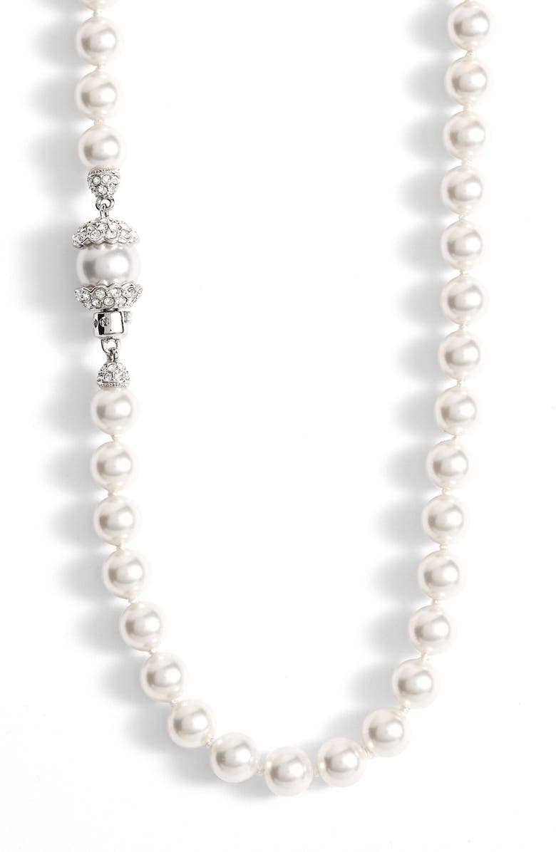 Nadri Imitation Pearl Long Necklace, Alternate, color,